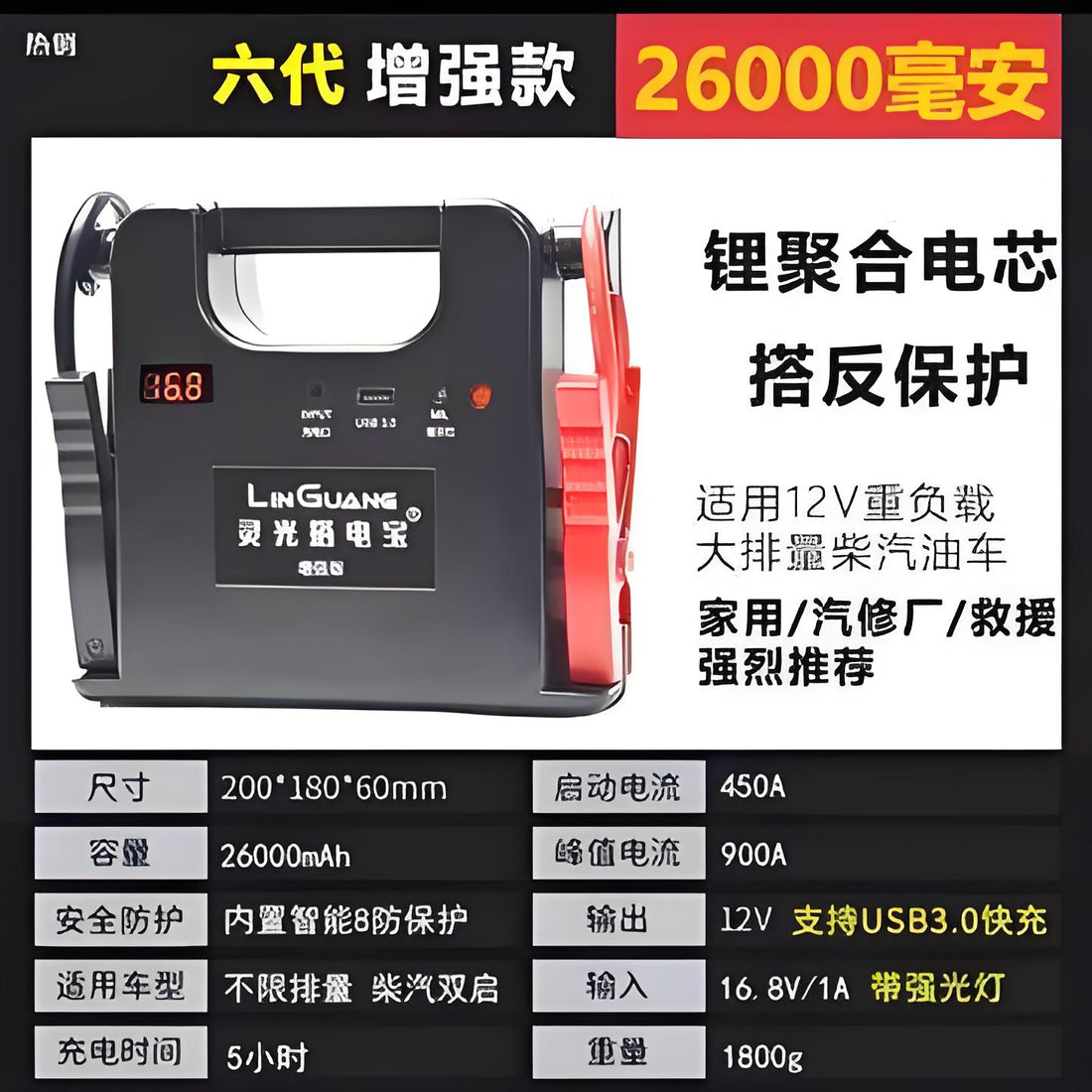 Car Emergency Start Battery Input Voltage